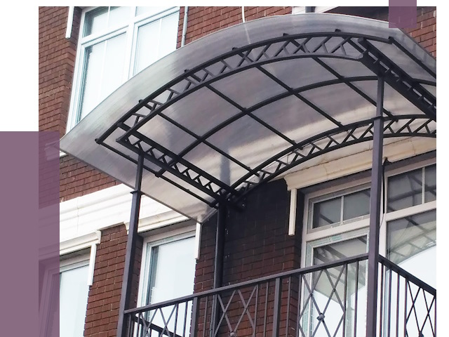 Козырьки над балконом в Соколе от 8804 руб.  | ПРОЛЁТ-Скл