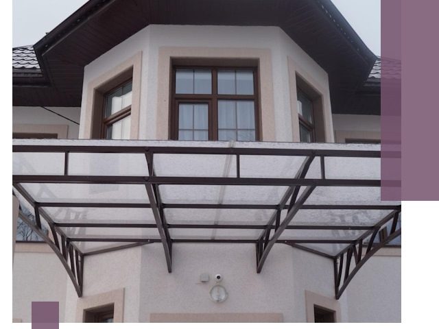 Козырьки из поликарбоната под ключ в Соколе