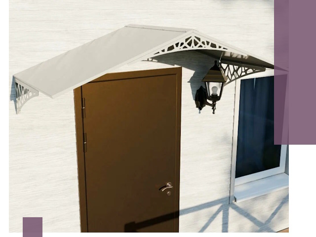 Металлические козырьки на входы и террасы в Соколе