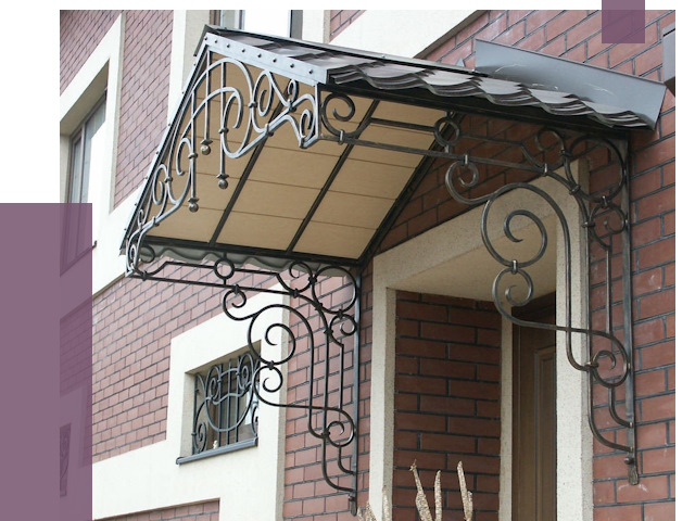 Двускатные козырьки в Соколе под ключ от 13024 руб.