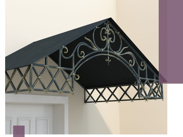 Двускатные металлические козырьки под ключ в Соколе